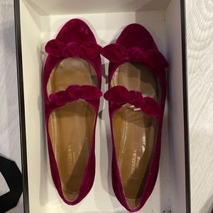 Aquazzura velvet flats. Size 38